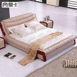 时尚与舒适并存 慕卡家具双人软床，卧室精品之选